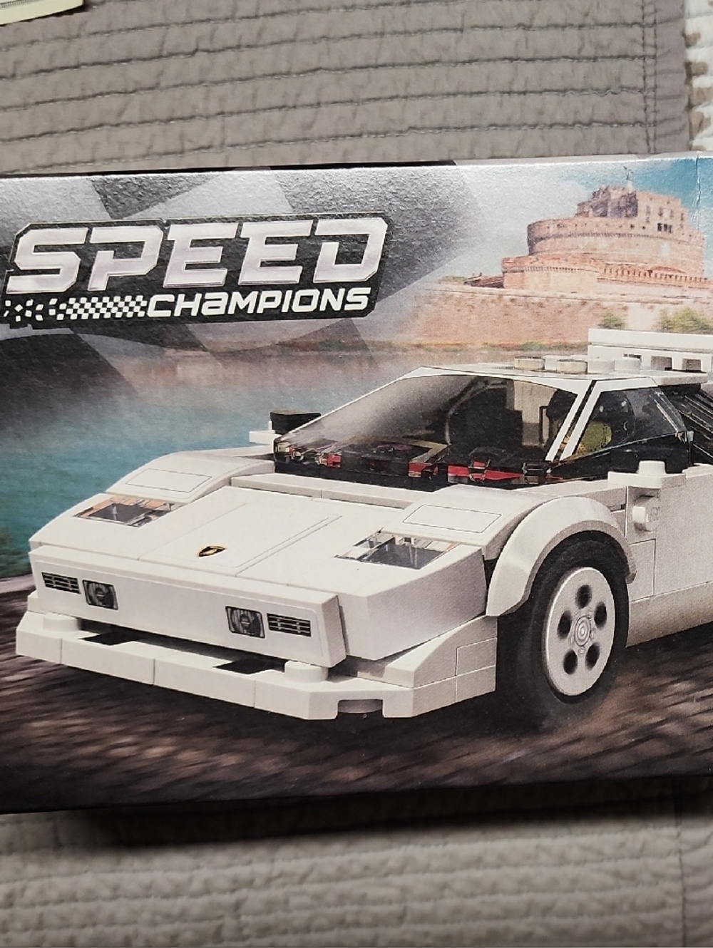 Lego White Lamborghini Supercar Model with Black Accents
